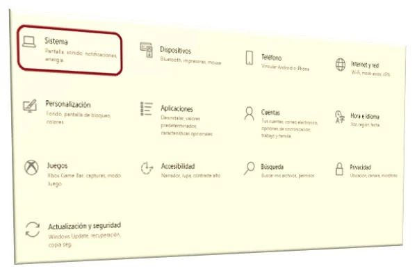 Configurar el sistema en Windows 10